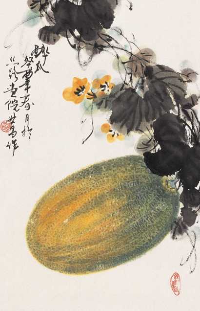 王世昌 醉瓜 镜心